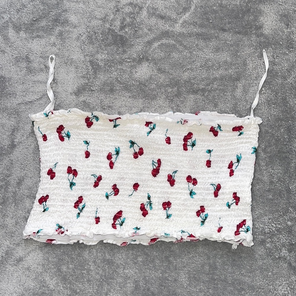 Cherry printed tube top